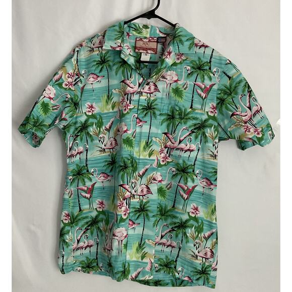 RJC Made In Hawaii Short Sleeve Size Medium Flamingo Shirt - Picture 1 of 5